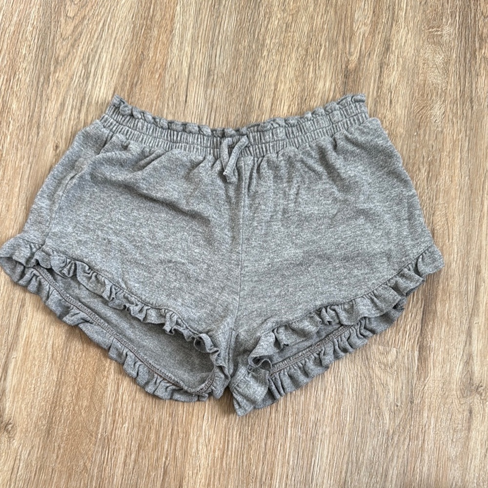 Gray Ruffle Hem Girl's Shorts